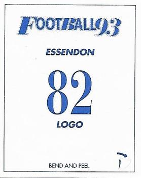 1993 Select AFL Stickers #82 Essendon Bombers Back